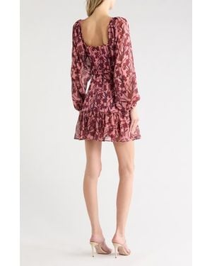 Hutch Dahlia Long Sleeve Fit & Flare Dress - Red
