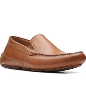 Clarks Markman Plain Leather Loafer - Brown