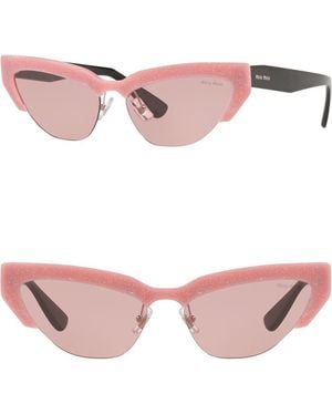 Miu Miu 59Mm Modern Cat Eye Sunglasses - Pink