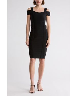 Bebe Cold Shoulder Sheath Dress - Black