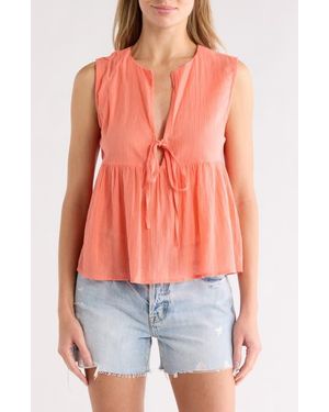 Elan Sleeveless Flyaway Cover-Up Top - Orange
