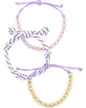 Leith 3-Pack Beaded Paracord Slider Bracelets - Blue