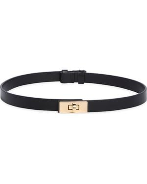GOOD AMERICAN Slim Lock Faux Leather Belt - Blue