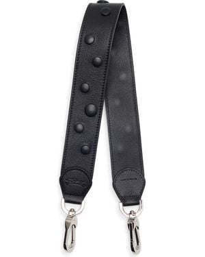 Longchamp Studded Leather Bag Strap - Black