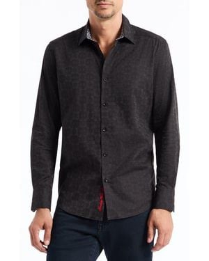 Robert Graham Short Sleeve Cotton Button-Up Shirt - Black