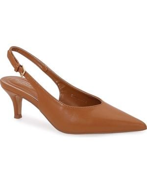 BERNESS Clarabelle Pointed Toe Slingback Pump - Brown
