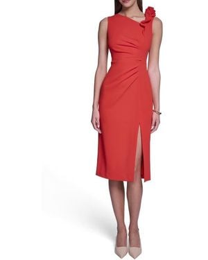 Halston Bodycon Midi Dress - Red