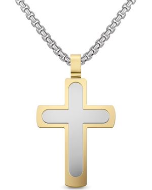 EDFORCE Two Layer Cross Necklace - Metallic
