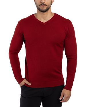 Xray Jeans Ribbed V-Neck Sweater - Red