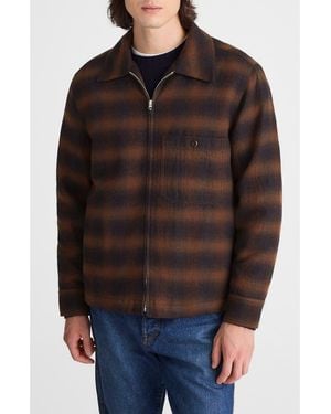 Madewell Ombré Check Flannel Zip Jacket - Brown
