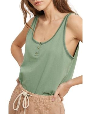 Wishlist Cotton Henley Tank - Green