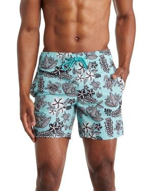 Mr. Swim Geometric Turtles Swim Trunks - Blue