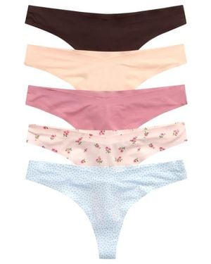 Honeydew Intimates Assorted 5-Pack Thongs - Pink