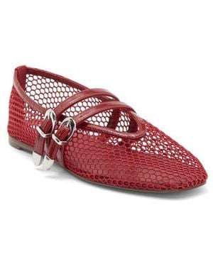 Steve Madden Lissa Mesh Mary Jane Flat - Red