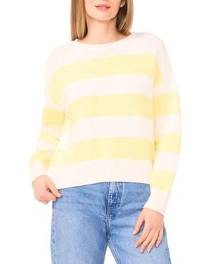 Cece Stripe Roll Neck Sweater - Yellow