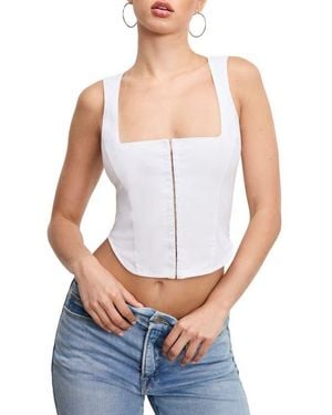 GOOD AMERICAN Dolly Cotton Poplin Bustier - White
