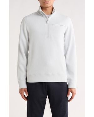 Reigning Champ Double Knit Slim Quarter Zip Sweatshirt - Gray