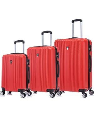 TUCCI Lustria Hardshell 3-Piece Spinner Luggage Set - Red