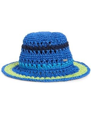 Steve Madden Carly Striped Crochet Bucket Hat - Blue