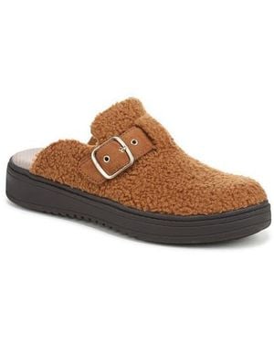 LifeStride Vibe Cozy Faux Shearling Mule - Brown
