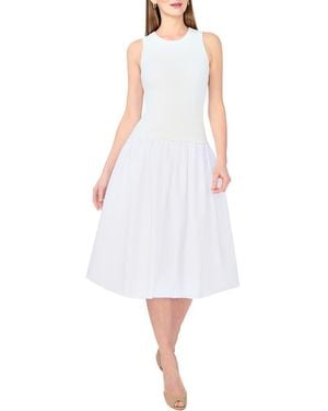 1.STATE Mixed Media Tank Midi Dress - White