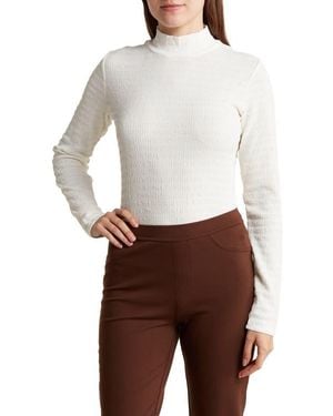 Sanctuary Day Dream Mock Neck Long Sleeve Top - White
