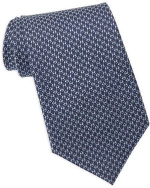 Brooks Brothers Geo Neat Silk Blend Tie - Blue