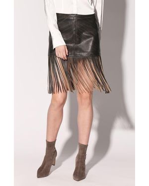 Walter Baker Sabrina High Waist Leather Skirt - Multicolor