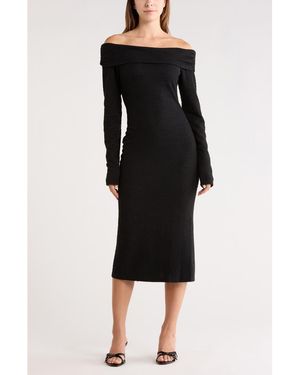 AREA STARS Bailey Off The Shoulder Dress - Black