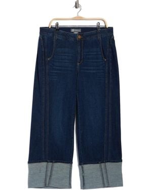 Democracy Cuffed Wide Leg Jeans - Blue