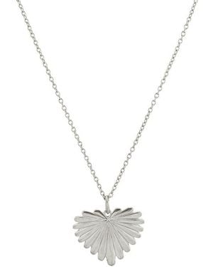 Rebel Gender Inclusive Leaf Pendant Necklace - White