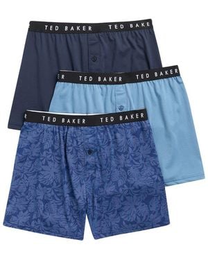 Ted Baker Assorted 3-Pack Knit Boxers - Blue