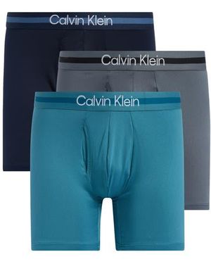 Calvin Klein Pack Of 3 Microfiber Boxer Briefs - Blue