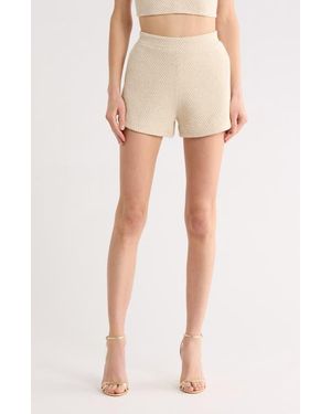 L'Agence Radlee Knit Dolphin Hem Shorts - Natural