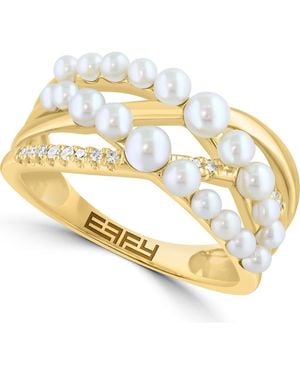 Effy Freshwater Pearl & Diamond Ring - Metallic