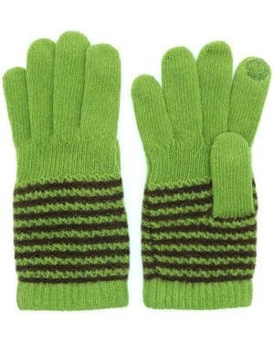 Portolano Tech Striped Cashmere Gloves - Green