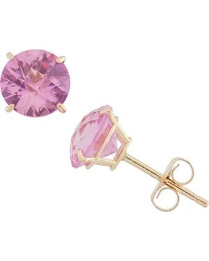 FZN Amethyst Stud Earrings - Pink
