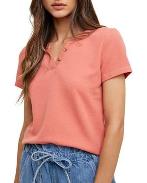 Wishlist Mini Waffle Knit Tee - Orange