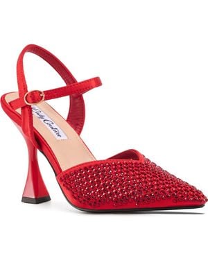 Lady Couture Tango Crystal Embellished Pump - Red