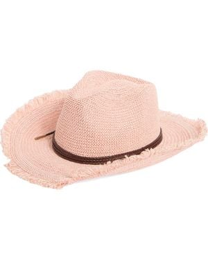 BCBGMAXAZRIA Packable Knit Cowboy Hat - Pink