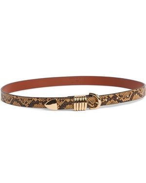 GOOD AMERICAN Slim 5 Ring Faux Leather Belt - Brown