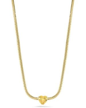 Sphera Milano Cubic Zirconia Heart Snake Chain Necklace - White