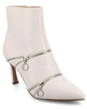 Journee Collection Catoa Zip Boot - White