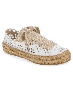 Pedro Garcia Pascal Embroidered Eyelet Espadrille - White