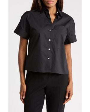 Theory Short Sleeve Poplin Shirt - Black