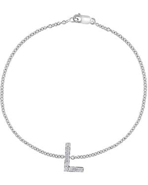 Effy Sterling Diamond Initial Bracelet - Metallic