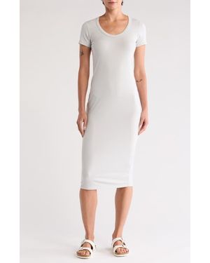 James Perse Cotton Spandex T-Shirt Dress - White