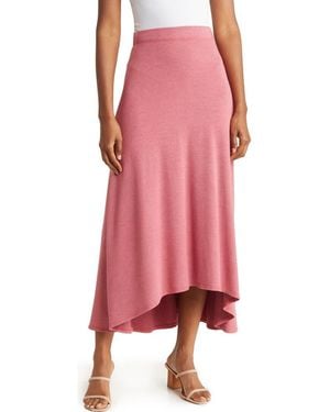 Go Couture Asymmetric Hi-Low Tie Dye Maxi Skirt - Pink