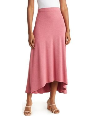Go Couture Asymmetric Hi-Low Tie Dye Maxi Skirt - Pink