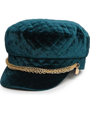 Vince Camuto Quilted Velvet Conductor Hat - Green
